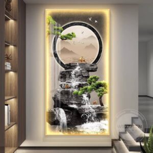 Led light gold painting frame big size 120 by 60cm plus powerbank and remote control